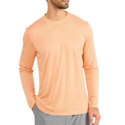 Free Fly Apparel Bamboo Lightweight Long Sleeve Shirt Men's in Tropic Orange
